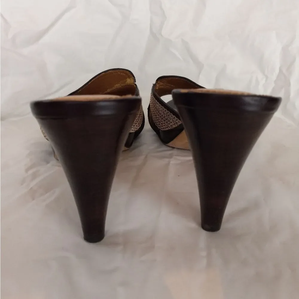 A. Marinelli Size 8M Brown Slides Synthetic Women Sandal Shoes